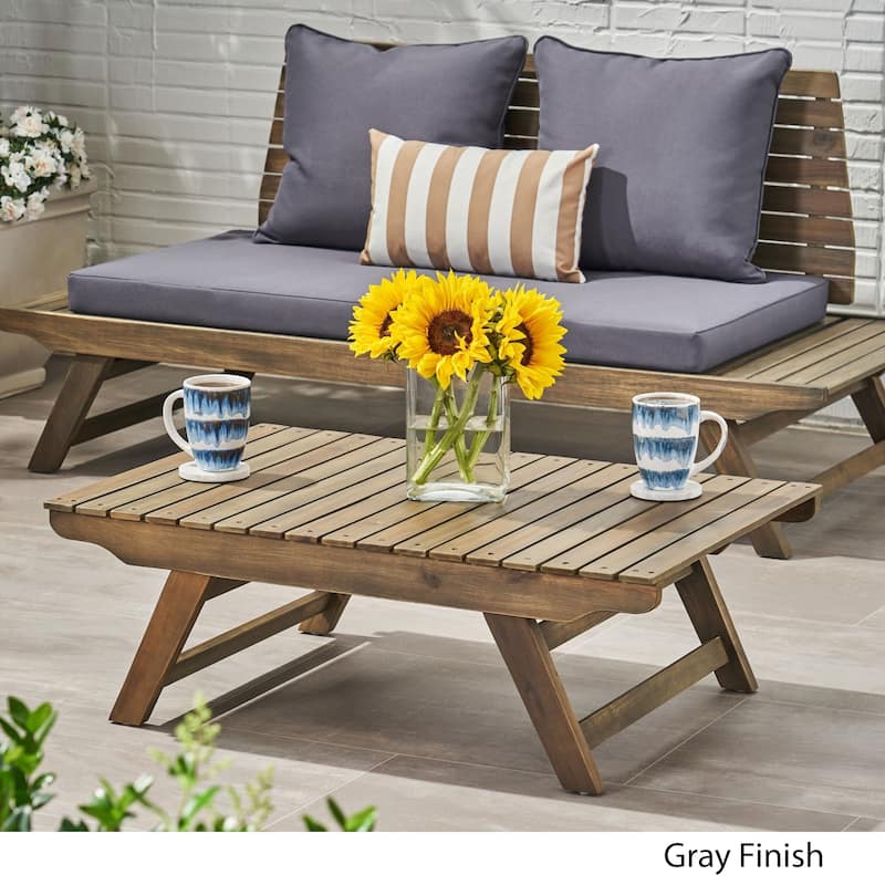 Sedona Outdoor Wooden Coffee Table by Christopher Knight Home - Gray Finish