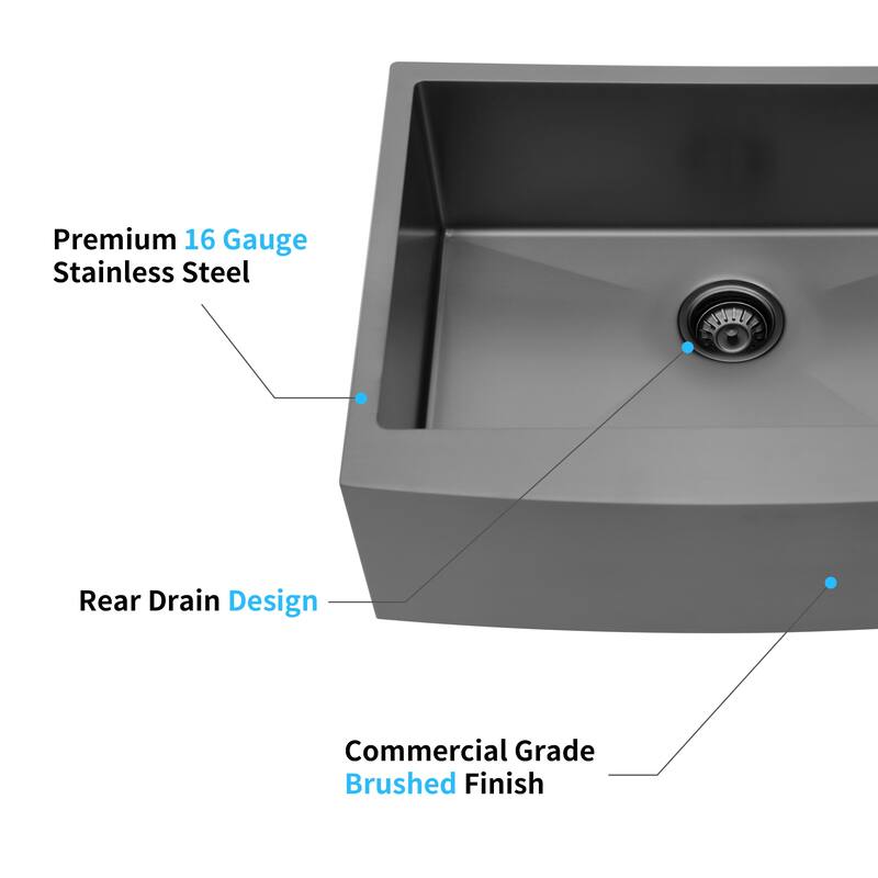 Farmhouse Apron Single Bowl Stainless Steel Kitchen Sink