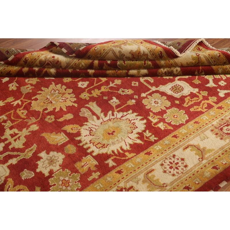 All-Over Agra Indian Area Rug Handmade Wool Carpet - 6'0"x 9'2"