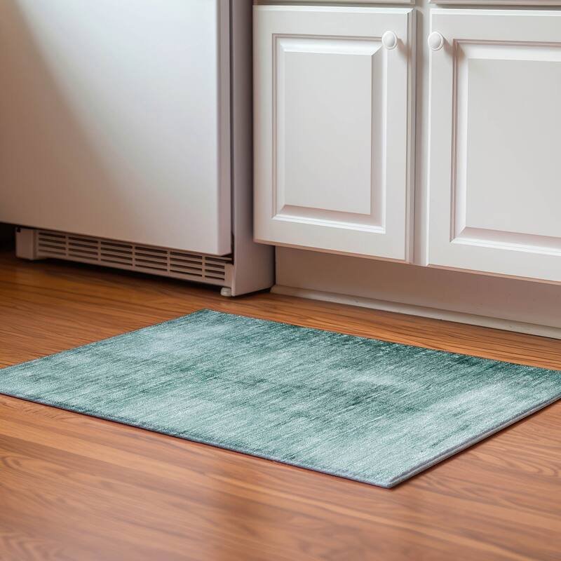 Premium Washable Super Soft Solid Ombre Mayfield Rug - Teal - 1'8" x 2'6"