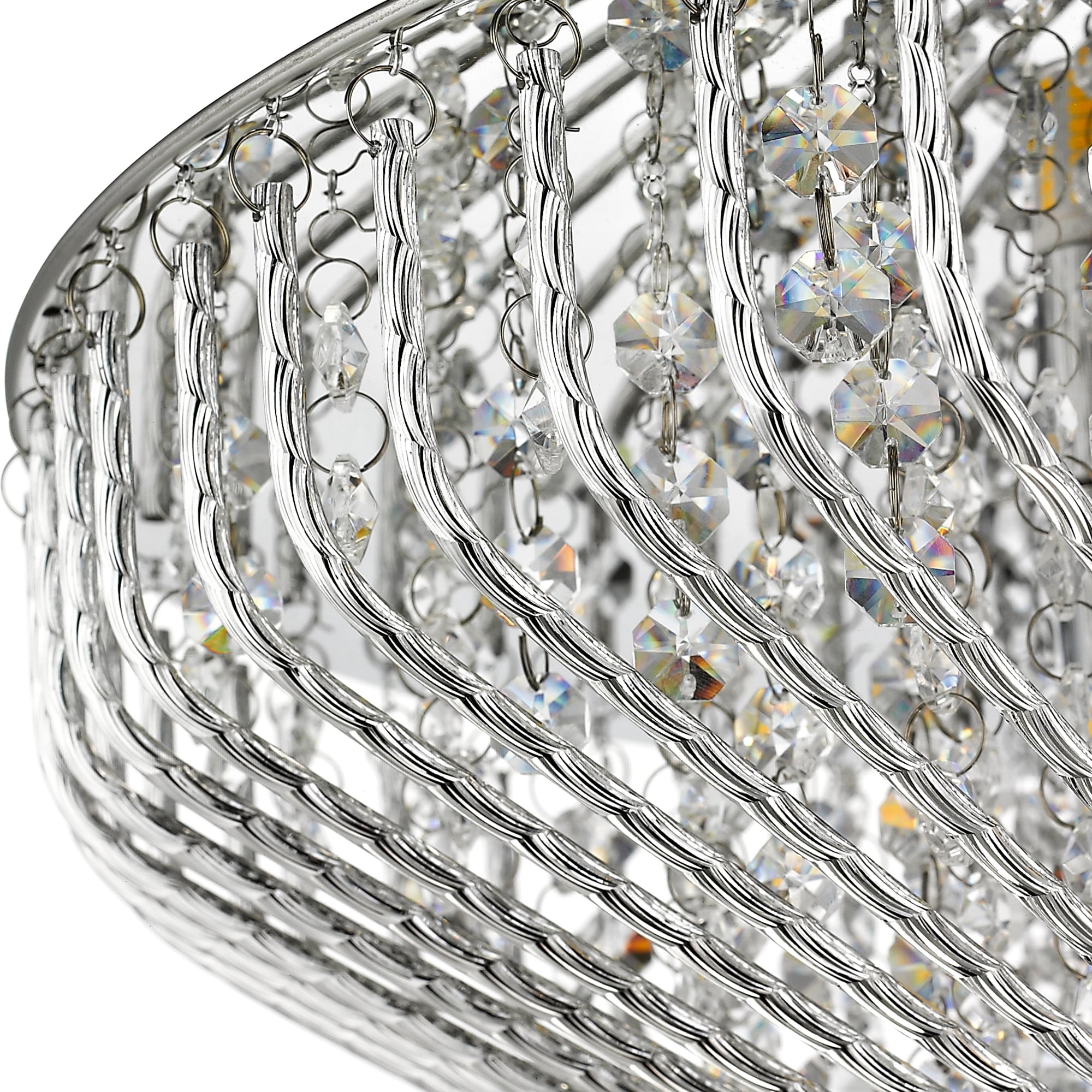 OVE Decors Mio III 7 Light LED Flush Mount Chrome Finish with Decorative Crystals 8.31 H in. Bed Bath Beyond 30925599