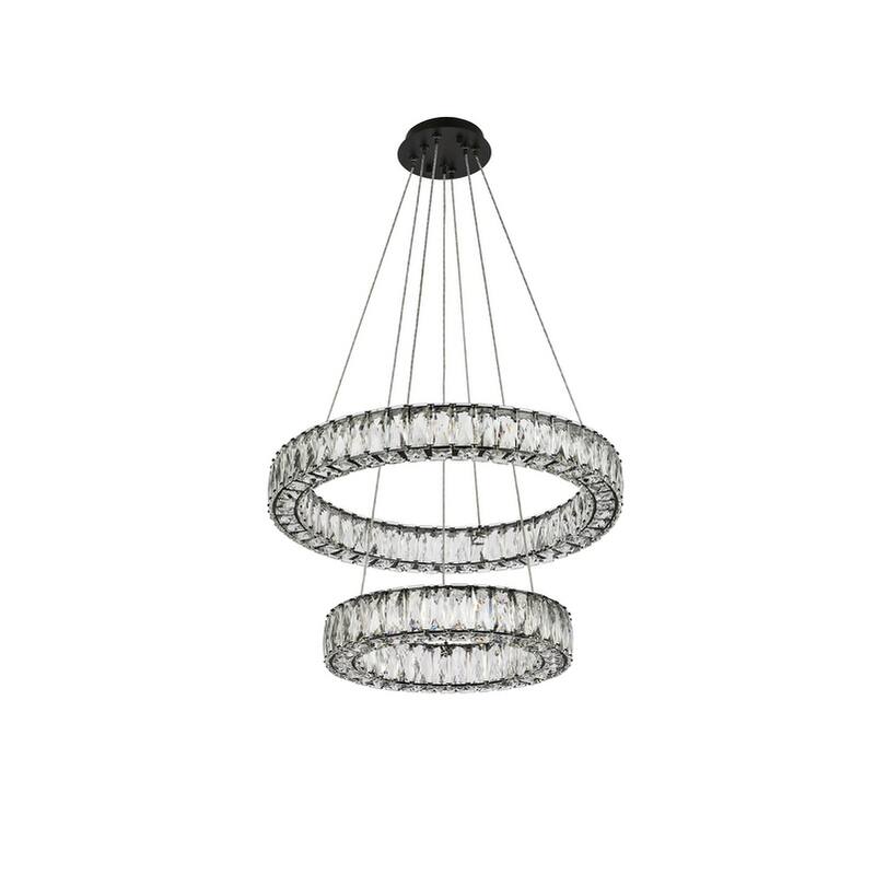 Indigo Home 24 inch LED double ring pendant in black
