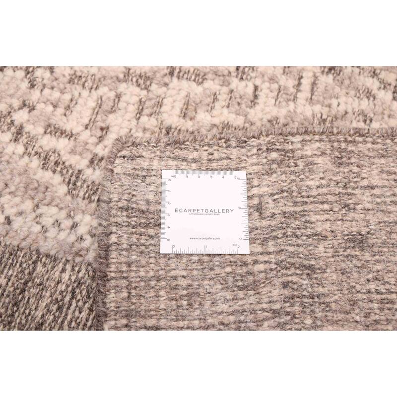 ECARPETGALLERY Hand-knotted Tangier Grey Wool Rug - 5'0 x 7'10