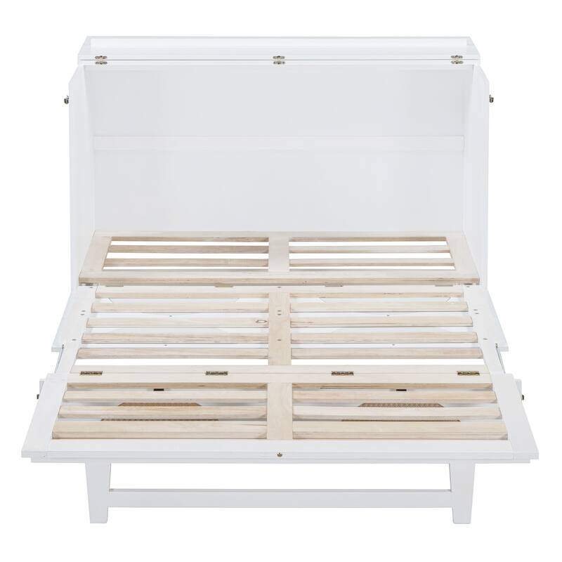 Modern Murphy Bed with Large Drawer, USB Ports, and Outlets