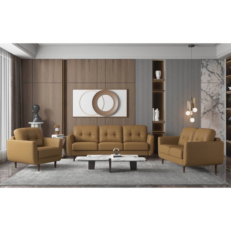 Gemma Camel Loveseat with Flared Arm