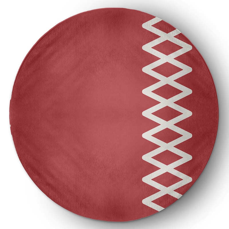 Zipper Stripe Indoor/Outdoor Rug - Ligonberry Red - 5' Round