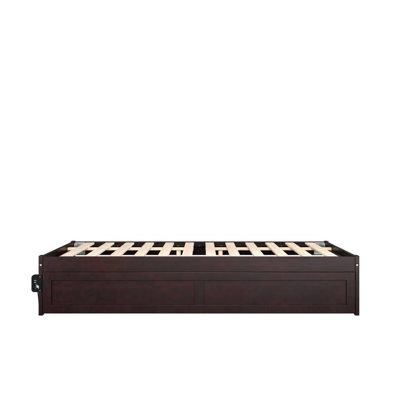 Colorado Full Platform Bed with Twin Trundle in Espresso