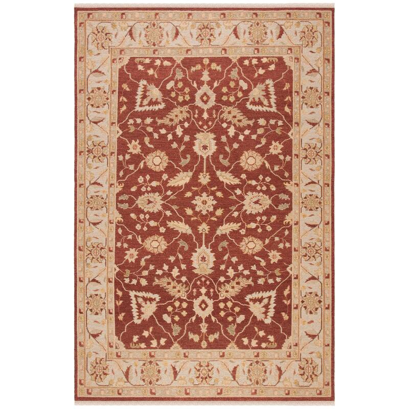 SAFAVIEH Couture Handmade Sumak Flatweave Nikoleta Traditional Oriental Wool - 4' x 6' - Red/Beige - Rectangle