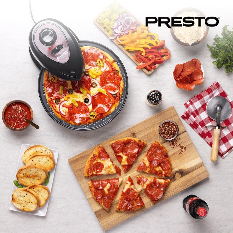 Presto Pizzazz Plus Rotating Pizza Oven, Bake 7-12" Pizzas, Wings, Rolls & More - 12
