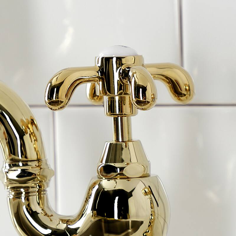 Kingston Brass French Country Bridge Kitchen Faucet with Brass Sprayer