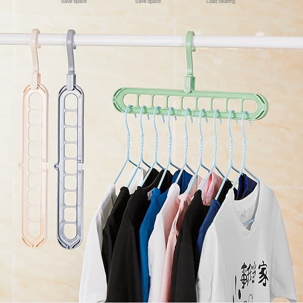 9Hole SpaceSaving Clothes Hanger Drying Rack Hanging Hook Wardrobe  Organizer - Black - Bed Bath & Beyond - 35389325