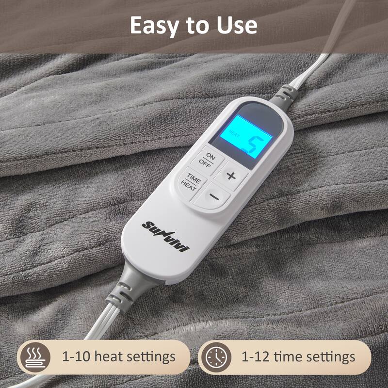 Electric Flannel King Queen Throw Heated Blanket