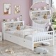 preview thumbnail 6 of 34, Twin Size Bed with Headboard Storage Rack, Two Under-Bed Drawers, Three-Side Guardrails for Safety and Security,White