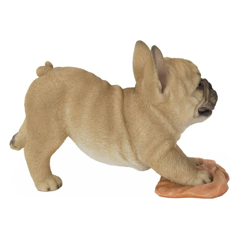8.25" Mopping French Bulldog Outdoor Garden Statue