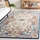 preview thumbnail 2 of 8, SAFAVIEH Handmade Aubusson Gretl Traditional Oriental Medallion Wool Rug 3' x 5' - Ivory/Blue - Rectangle