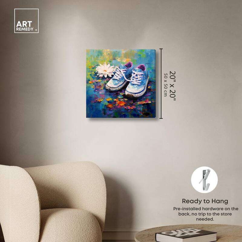 Lily Pad Sneakers Canvas by Art Remedy, Gallery Wrapped