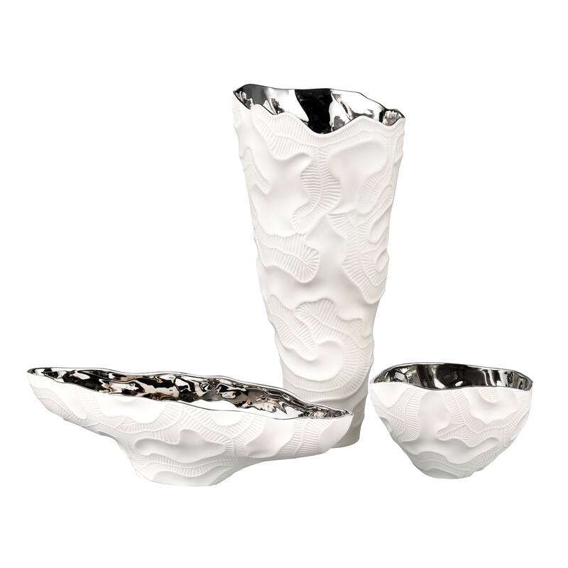 Elk Home Halford Matte White Earthenware 8.75 Inch Wide Vase