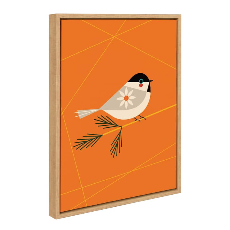 Kate and Laurel Sylvie Chickadee Framed Canvas by Amber Leaders - 18x24