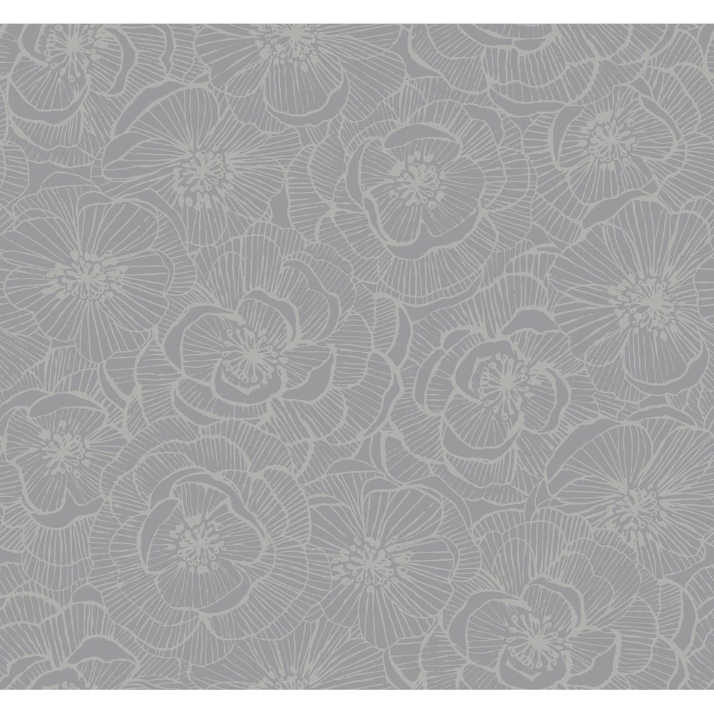 Seabrook Designs Graphic Floral Unpasted Wallpaper