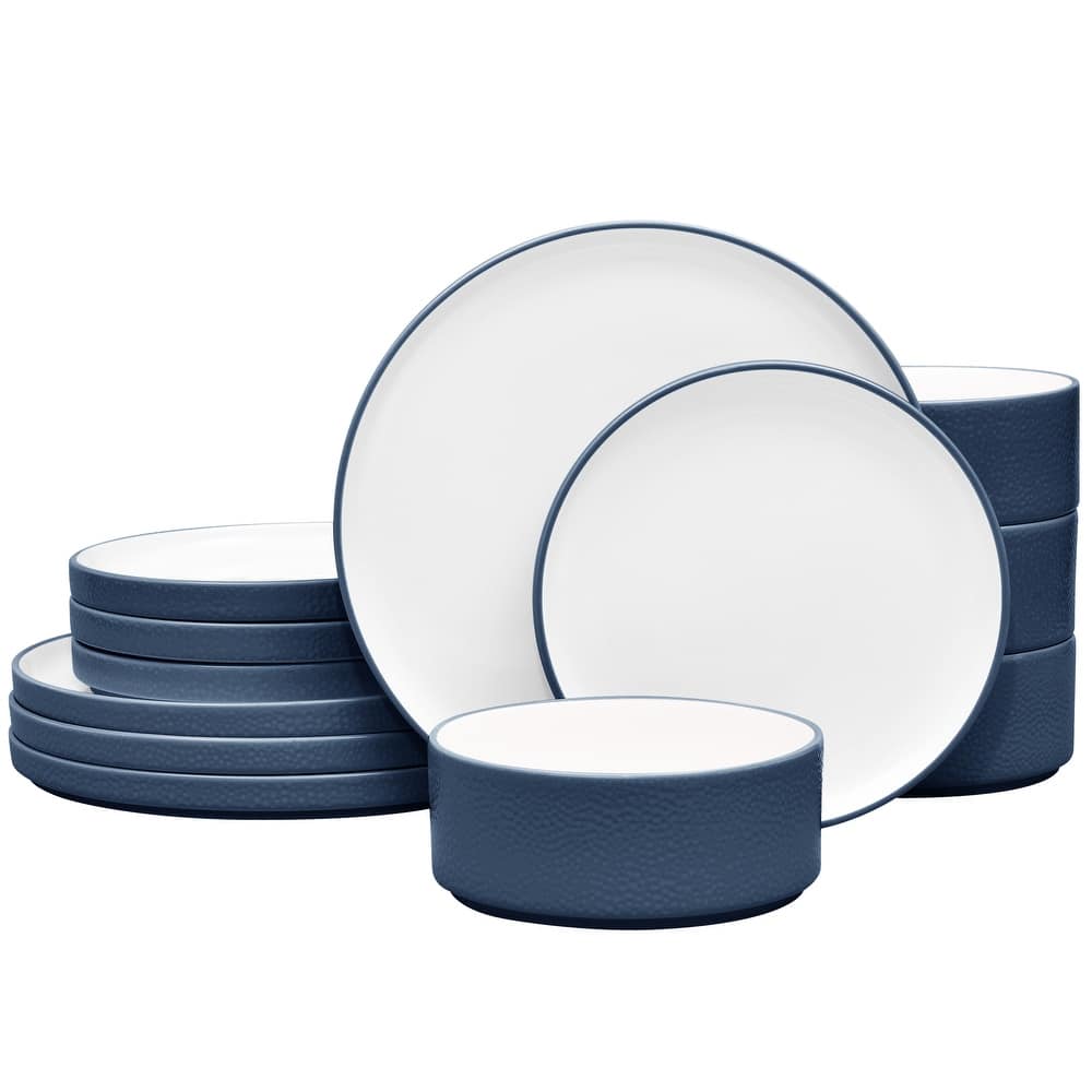 Noritake Colortex Stone 12-Piece Stax Dinnerware Set, Service For 4