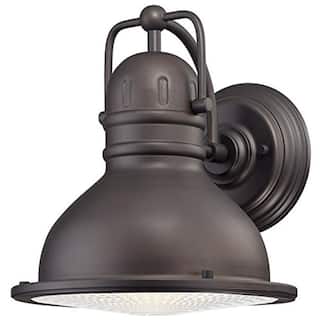 Industrial wall light fixture with rubbed bronze finish
