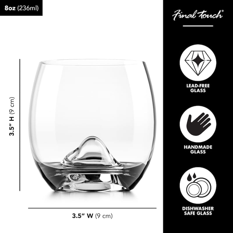 Final Touch On The Rock Glass with Ice Ball Maker - 8 oz