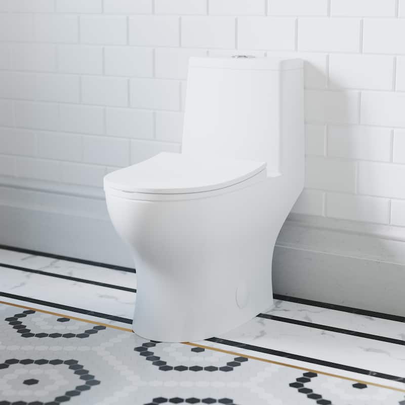 Swiss Madison SM-1T112 Ivy One Piece Dual Vortex 1.1/1.6 GPF Toilet - White
