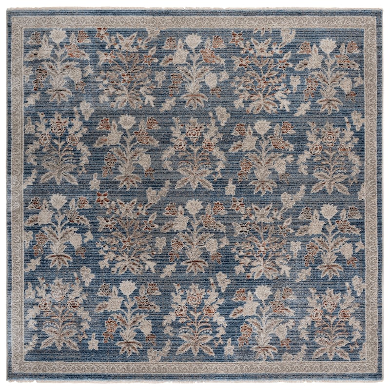 SAFAVIEH Grove Sadete Floral Rug - 6'7" Square - Blue/Ivory