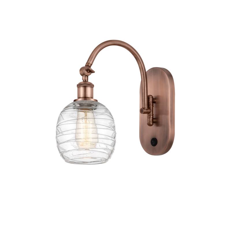 Innovations Lighting 518-1W-13-6 Belfast Sconce Belfast 13" Tall Wall - Antique Copper / Deco Swirl