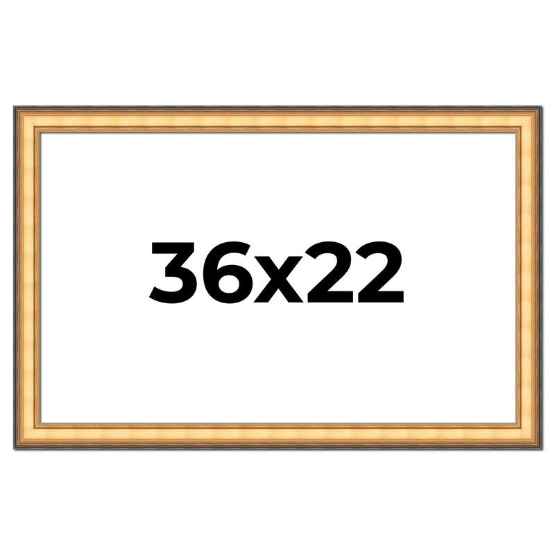 36x22 Frame Gold Plein Aire Solid Wood Picture Frame Width 2 Inches |