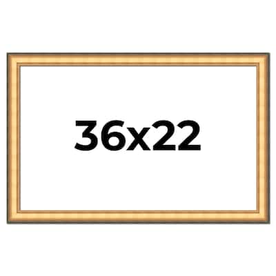 36x22 Frame Gold Plein Aire Solid Wood Picture Frame Width 2 Inches |
