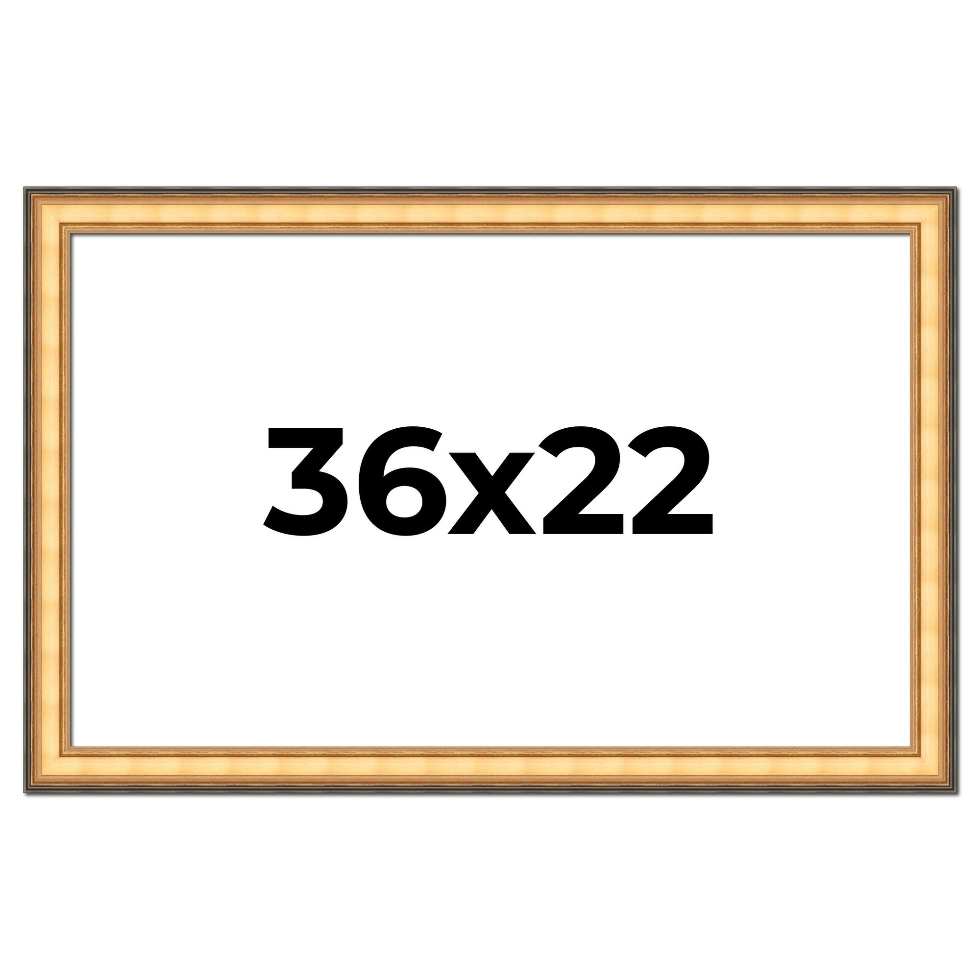 36x22 Frame Gold Plein Aire Solid Wood Picture Frame Width 2 Inches |