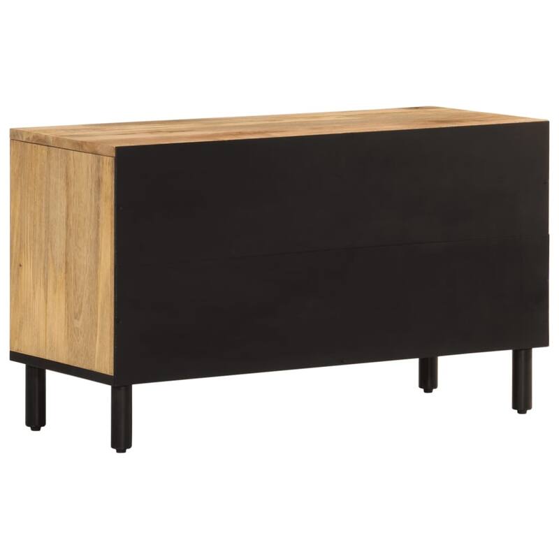 vidaXL TV Cabinet Brown Solid mango wood, iron TV Stand Rectangular - 12.2 x 31.5 x 18.1 in.