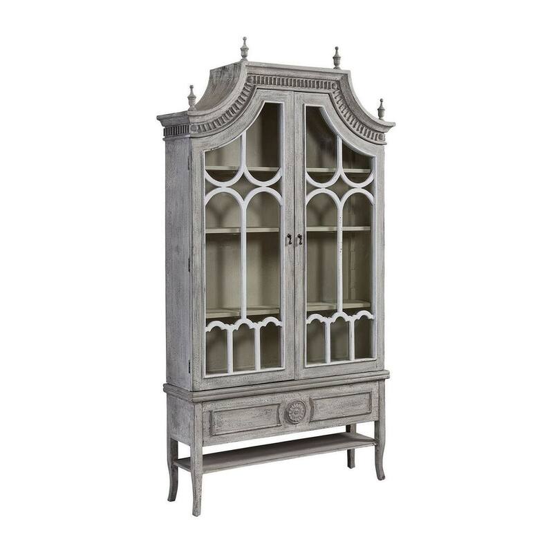 Furniture Classics Reims Cathedral 93" 2-Door Storage Cabinet, Charcoal