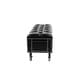 preview thumbnail 14 of 19, Black Faux Leather Tufted Upholstered 3 Trunk Storage Bench with Industrial Wheels and Gold Studded Accents