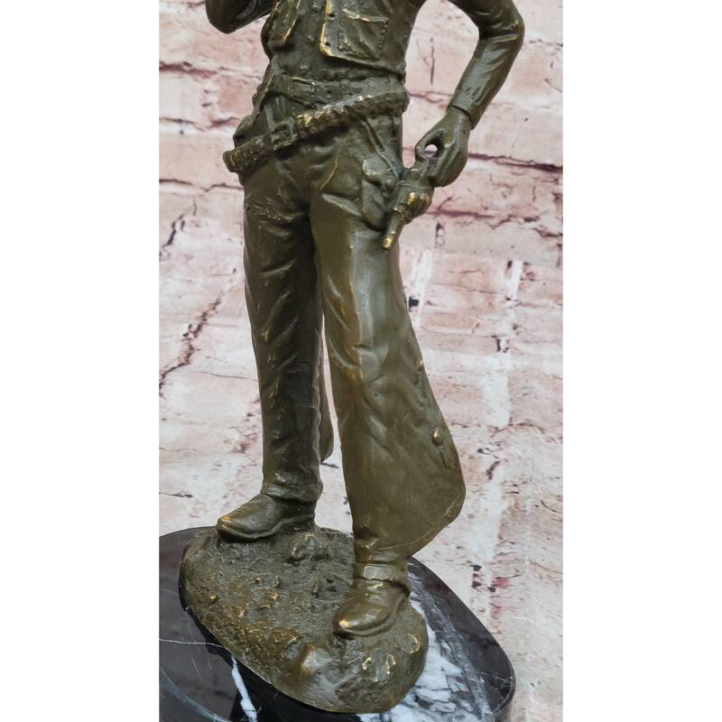 Standing Cowboy Bronze Sculpture - Wild West Western Gunslinger Art