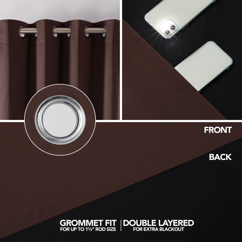 Deconovo 100 Percent Blackout with Liner Grommet Curtain (2 Panel)