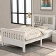 preview thumbnail 1 of 6, Twin Wood Platform Bed with High Headboard and Footboard for Elegant Bedroom Decor White
