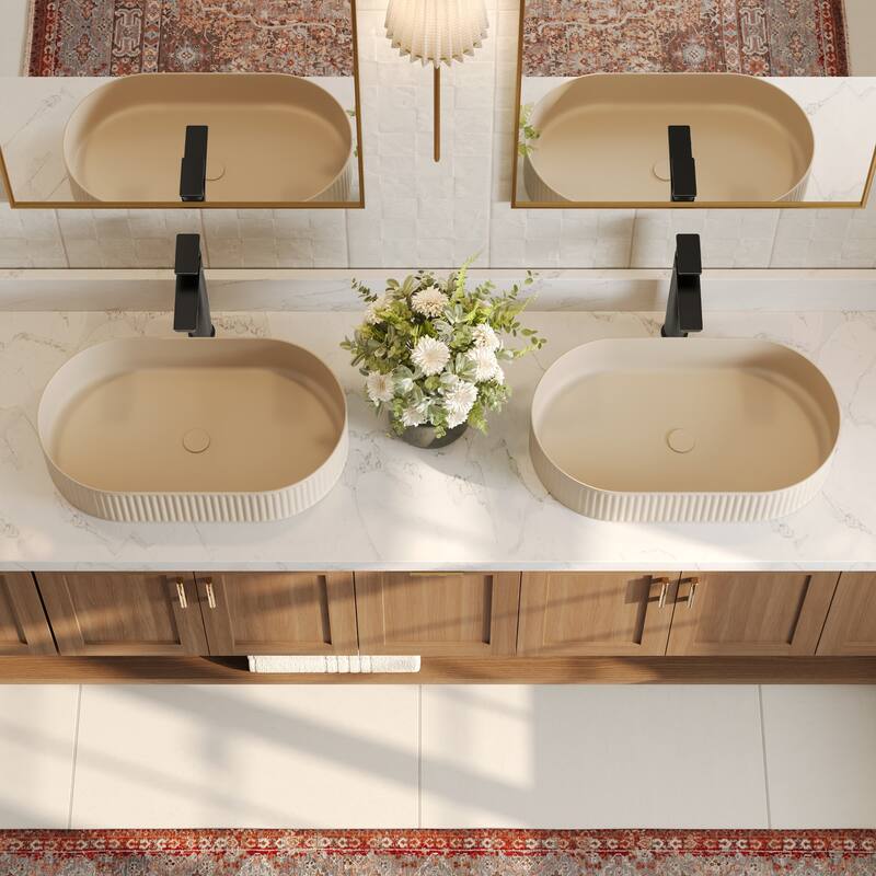 GRANDJOY Modern Vessel Sink Faucet with Spot Resistant Surface