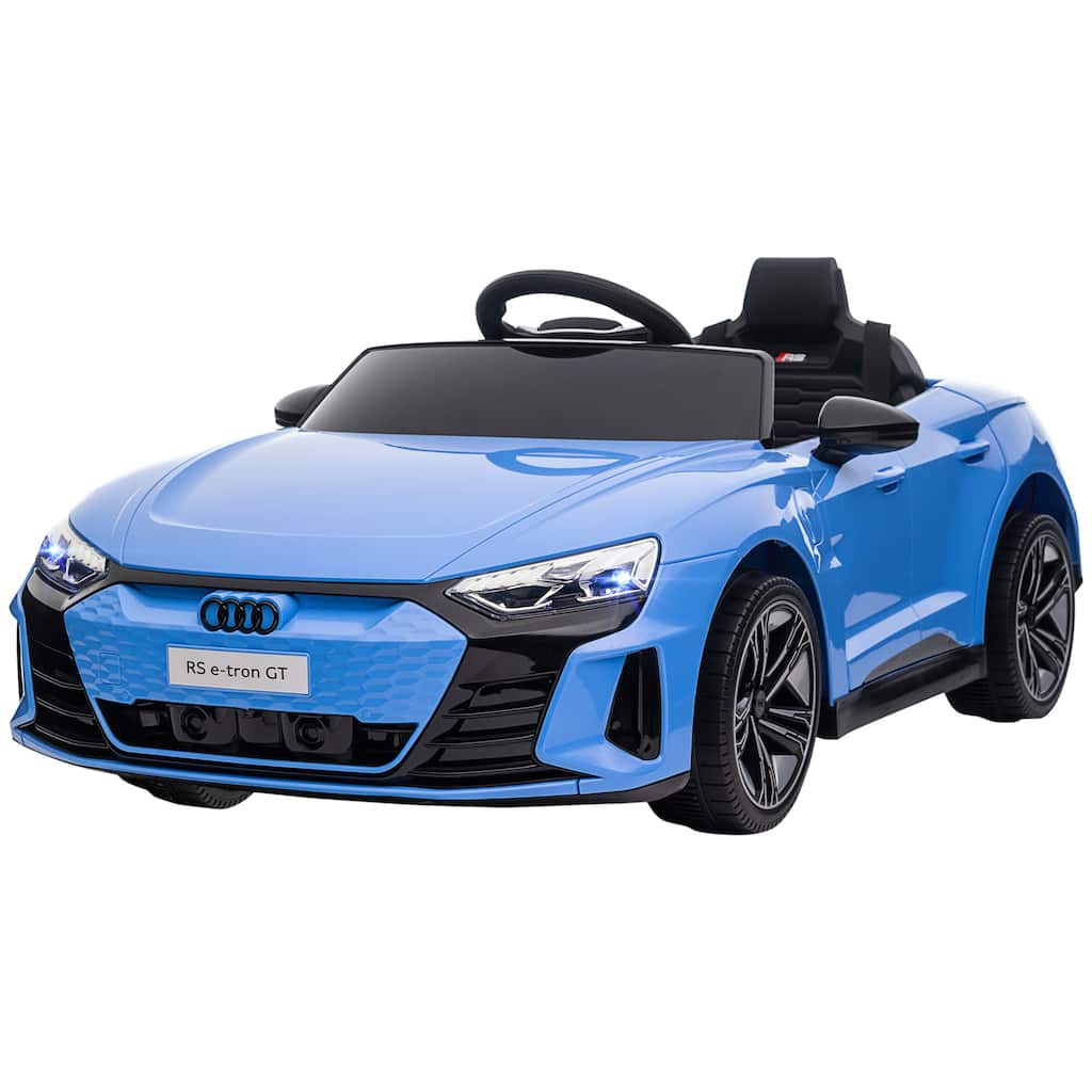 12V Kids Electric Car with Remote Control & Music, Blue Ride-On Car Drift Car Engineering Car with 4 Wheels