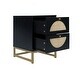 preview thumbnail 5 of 4, 2pcs Natural Rattan Nightstand Side Table With 2 Drawer 110 Lbs Load Capacity Bedside End Table For Bedroom Living Room