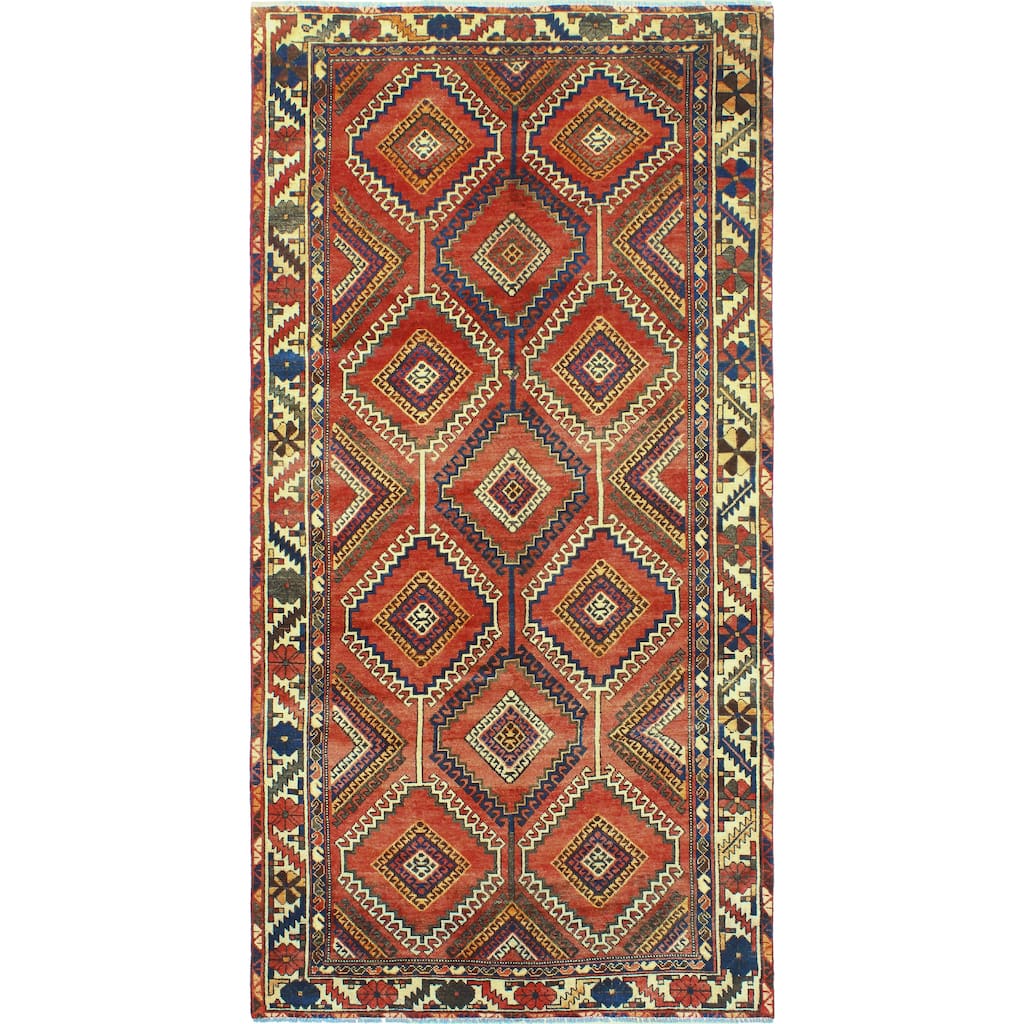 Fine Vintage Distressed Myesha Rust/Ivory Runner - 5'4" x 10'8"