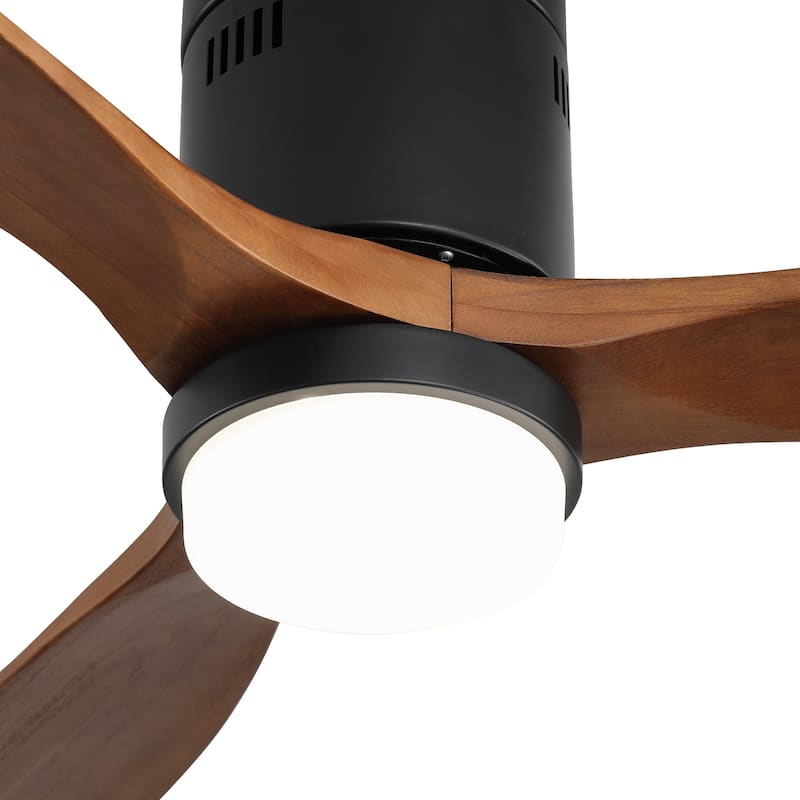 52 Inch Noiseless Flush Mount Ceiling Fan with Remote/Smart App Control,Dimmable Lights Optional,Reversible Motor
