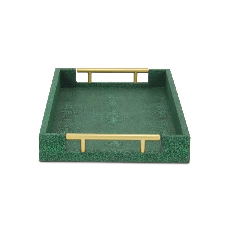 Lusan Faux Shagreen Tray with Handles