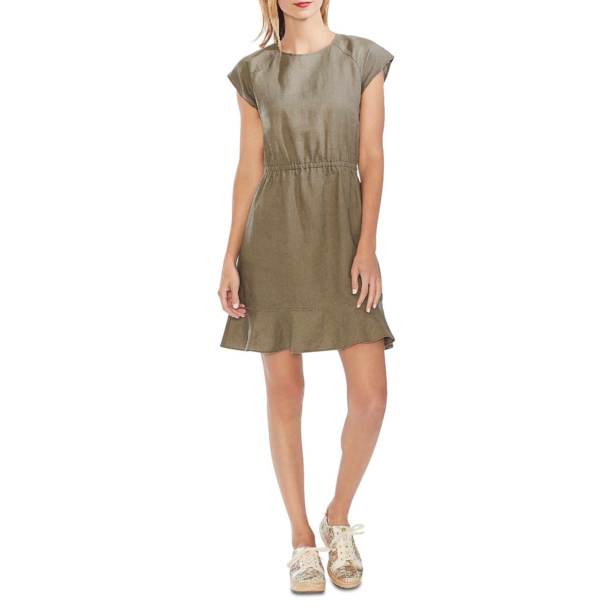 linen frill dress