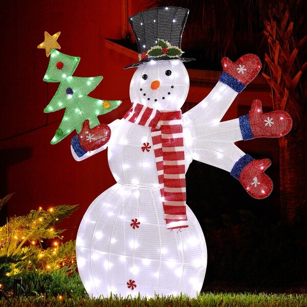 SnowMan FIRSTLIVE　2D.2D. Pre-lit 2D Snowman Waving Hands with 170 LED Warm White