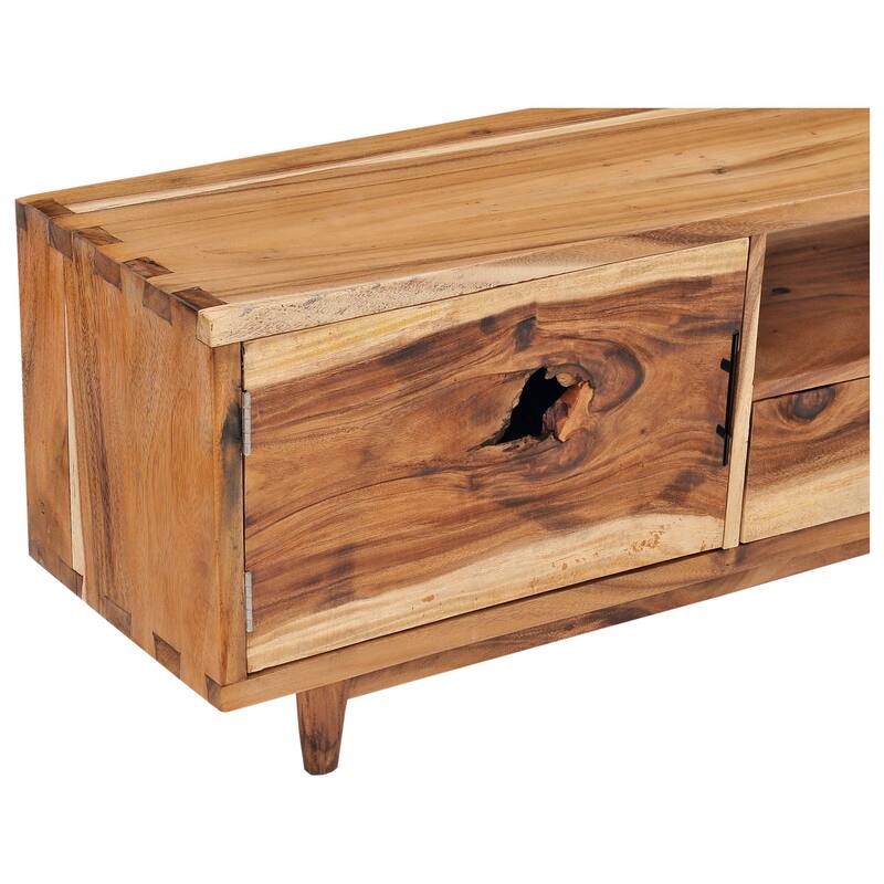 Naissus Live Edge Suar Wood Media Center with 1 door/2 drawers