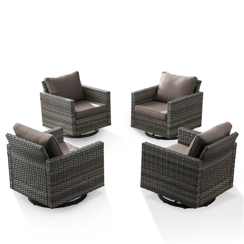 Outdoor Swivel Glider Chairs with Soft Cushion