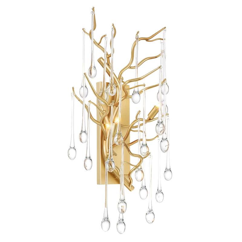 Anita 3 Light Wall Sconce With Gold Leaf Finish - Gold Leaf - Gold Leaf