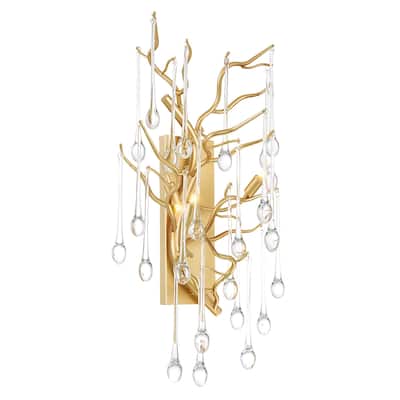 Anita 3 Light Wall Sconce With Gold Leaf Finish - Gold Leaf